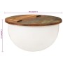 Mesa de centro de madera maciza reciclada blanca 50x27 cm en Mesas de centro | Comprar online en Foru.es
