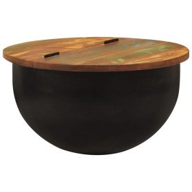 Mesa de centro de madera maciza reciclada negra 50x27 cm en Mesas de centro | Comprar online en Foru.es