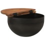 Mesa de centro de madera maciza reciclada negra 50x27 cm en Mesas de centro | Comprar online en Foru.es