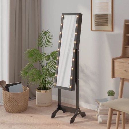 Espejo de pie con LED negro 34x37x146 cm en Espejos | Comprar online en Foru.es
