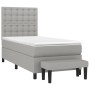 Cama box spring con colchón tela gris claro 90x190 cm de vidaXL, Camas y somieres - Ref: Foro24-3136877, Precio: 345,18 €, De...
