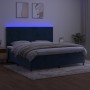 Cama box spring colchón y LED terciopelo azul oscuro 200x200 cm de vidaXL, Camas y somieres - Ref: Foro24-3136267, Precio: 66...