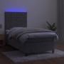 Cama box spring colchón y LED terciopelo gris claro 90x200 cm de vidaXL, Camas y somieres - Ref: Foro24-3136101, Precio: 328,...