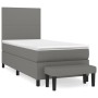 Cama box spring con colchón tela gris oscuro 100x200 cm de vidaXL, Camas y somieres - Ref: Foro24-3136414, Precio: 392,55 €, ...