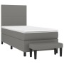 Cama box spring con colchón tela gris oscuro 100x200 cm de vidaXL, Camas y somieres - Ref: Foro24-3136414, Precio: 392,55 €, ...