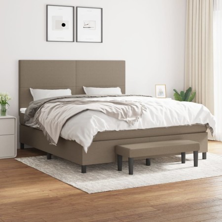 Cama box spring con colchón tela gris taupe 160x200 cm de vidaXL, Camas y somieres - Ref: Foro24-3136449, Precio: 653,01 €, D...