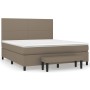 Cama box spring con colchón tela gris taupe 160x200 cm de vidaXL, Camas y somieres - Ref: Foro24-3136449, Precio: 653,01 €, D...