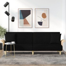 Sofá cama con reposabrazos tela negro en Sofás | Comprar online en Foru.es