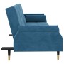 Sofá cama con cojines terciopelo azul en Sofás | Comprar online en Foru.es