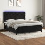 Cama box spring colchón y LED terciopelo negro 180x200 cm de vidaXL, Camas y somieres - Ref: Foro24-3136319, Precio: 647,79 €...