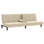 Sofá cama con portavasos tela crema en Sofás | Comprar online en Foru.es