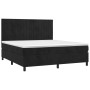 Cama box spring colchón y LED terciopelo negro 180x200 cm de vidaXL, Camas y somieres - Ref: Foro24-3136259, Precio: 603,64 €...