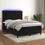 Cama box spring colchón y LED terciopelo negro 140x200 cm de vidaXL, Camas y somieres - Ref: Foro24-3136367, Precio: 520,87 €...