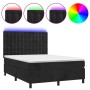 Cama box spring colchón y LED terciopelo negro 140x200 cm de vidaXL, Camas y somieres - Ref: Foro24-3136367, Precio: 520,87 €...