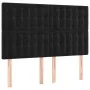 Box spring bed with mattress and LED black velvet 140x200 cm by vidaXL, Beds and slatted bases - Ref: Foro24-3136367, Price: ...
