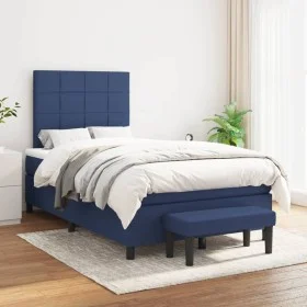 Cama box spring con colchón tela azul 120x200 cm de vidaXL, Camas y somieres - Ref: Foro24-3136587, Precio: 464,77 €, Descuen...