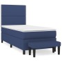 Cama box spring con colchón tela azul 100x200 cm de vidaXL, Camas y somieres - Ref: Foro24-3136499, Precio: 390,66 €, Descuen...