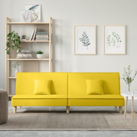 Sofá cama de tela amarillo claro en Sofás | Comprar online en Foru.es