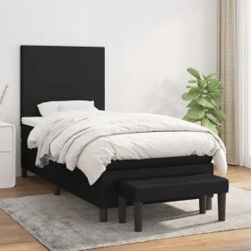 Box spring bed with black fabric mattress 90x190 cm by vidaXL, Beds and slatted bases - Ref: Foro24-3136399, Price: 341,49 €,...