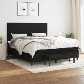 Cama box spring con colchón tela negro 180x200 cm de vidaXL, Camas y somieres - Ref: Foro24-3136455, Precio: 655,28 €, Descue...