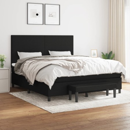 Cama box spring con colchón tela negro 180x200 cm de vidaXL, Camas y somieres - Ref: Foro24-3136455, Precio: 675,01 €, Descue...