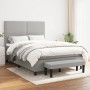 Cama box spring con colchón tela gris claro 140x190 cm de vidaXL, Camas y somieres - Ref: Foro24-3136509, Precio: 520,92 €, D...