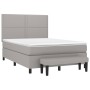 Cama box spring con colchón tela gris claro 140x190 cm de vidaXL, Camas y somieres - Ref: Foro24-3136509, Precio: 520,92 €, D...