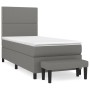 Cama box spring con colchón tela gris oscuro 100x200 cm de vidaXL, Camas y somieres - Ref: Foro24-3136494, Precio: 375,16 €, ...