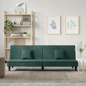 Sofá cama de terciopelo verde oscuro en Sofás | Comprar online en Foru.es