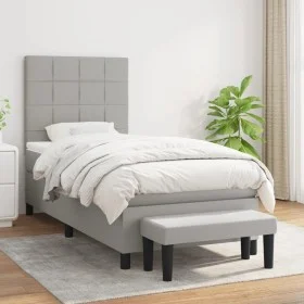 Boxspringbett mit hellgrauer Stoffmatratze 80x200 cm von vidaXL, Betten und Lattenroste - Ref: Foro24-3136549, Preis: 329,17 ...