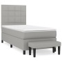 Cama box spring con colchón tela gris claro 80x200 cm de vidaXL, Camas y somieres - Ref: Foro24-3136549, Precio: 332,19 €, De...