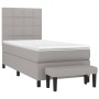 Cama box spring con colchón tela gris claro 80x200 cm de vidaXL, Camas y somieres - Ref: Foro24-3136549, Precio: 332,19 €, De...