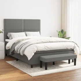 Box spring bed with dark gray fabric mattress 140x190 cm by vidaXL, Beds and slatted bases - Ref: Foro24-3136510, Price: 546,...