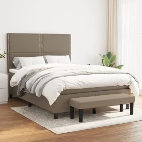Cama box spring con colchón tela gris taupe 140x200 cm de vidaXL, Camas y somieres - Ref: Foro24-3136521, Precio: 541,48 €, D...
