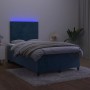 Cama box spring colchón y LED terciopelo azul oscuro 120x200 cm de vidaXL, Camas y somieres - Ref: Foro24-3135997, Precio: 42...