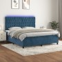 Cama box spring colchón y LED terciopelo azul oscuro 180x200 cm de vidaXL, Camas y somieres - Ref: Foro24-3136321, Precio: 67...