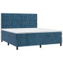 Cama box spring colchón y LED terciopelo azul oscuro 180x200 cm de vidaXL, Camas y somieres - Ref: Foro24-3136321, Precio: 67...
