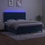 Cama box spring colchón y LED terciopelo azul oscuro 180x200 cm de vidaXL, Camas y somieres - Ref: Foro24-3136321, Precio: 67...