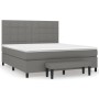 Cama box spring con colchón tela gris oscuro 160x200 cm de vidaXL, Camas y somieres - Ref: Foro24-3136606, Precio: 618,71 €, ...