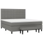 Cama box spring con colchón tela gris oscuro 160x200 cm de vidaXL, Camas y somieres - Ref: Foro24-3136606, Precio: 618,71 €, ...