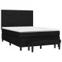 Box spring bed with black fabric mattress 140x190 cm by vidaXL, Beds and slatted bases - Ref: Foro24-3136591, Price: 527,66 €...