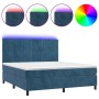 Cama box spring colchón y LED terciopelo azul oscuro 180x200 cm de vidaXL, Camas y somieres - Ref: Foro24-3136261, Precio: 64...