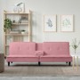 Sofá cama con portavasos terciopelo rosa en Sofás | Comprar online en Foru.es