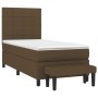 Cama box spring con colchón tela marrón oscuro 90x200 cm de vidaXL, Camas y somieres - Ref: Foro24-3136568, Precio: 383,62 €,...