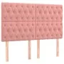 Box spring bed with mattress and LED pink velvet 140x200 cm by vidaXL, Beds and slatted bases - Ref: Foro24-3136310, Price: 5...