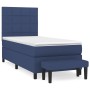 Cama box spring con colchón tela azul 100x200 cm de vidaXL, Camas y somieres - Ref: Foro24-3136579, Precio: 404,04 €, Descuen...