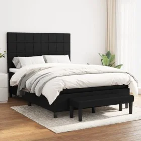 Box spring bed with black fabric mattress 140x200 cm by vidaXL, Beds and slatted bases - Ref: Foro24-3136599, Price: 559,13 €...