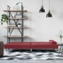 Sofá cama con portavasos cuero sintético rojo tinto en Sofás | Comprar online en Foru.es