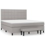 Cama box spring con colchón tela gris claro 160x200 cm de vidaXL, Camas y somieres - Ref: Foro24-3136605, Precio: 594,27 €, D...