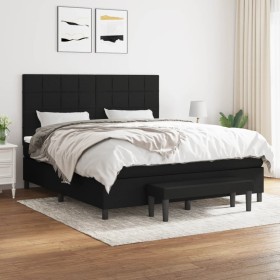 Cama box spring con colchón tela negro 180x200 cm de vidaXL, Camas y somieres - Ref: Foro24-3136615, Precio: 660,51 €, Descue...